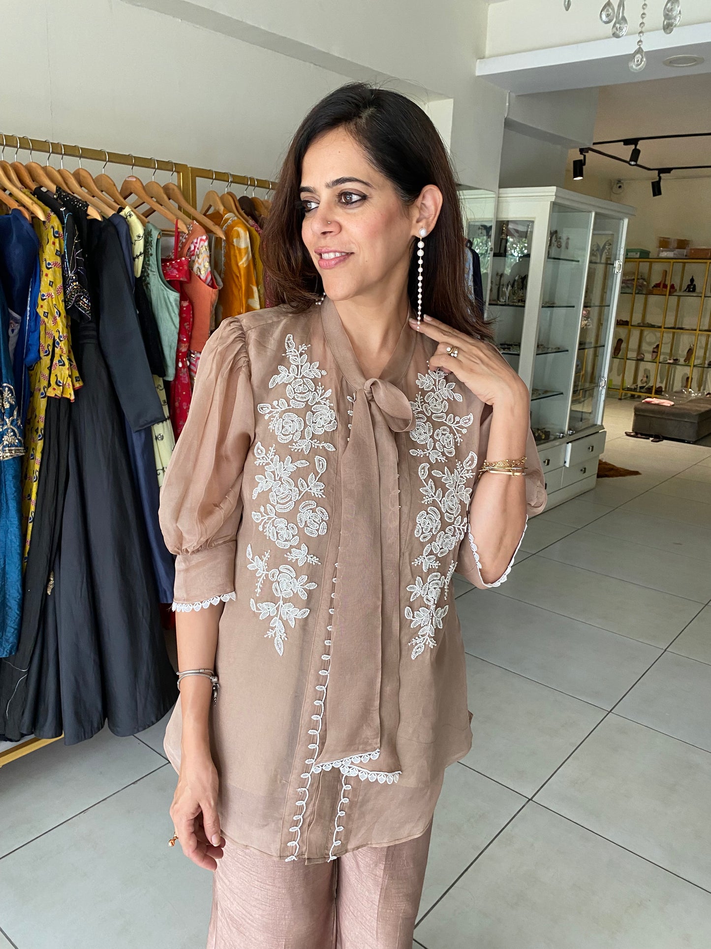 Organza Handwork top