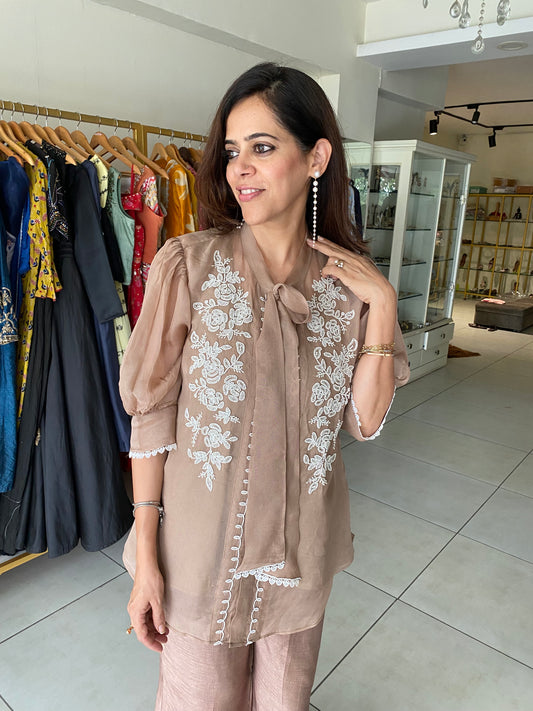 Organza Handwork top