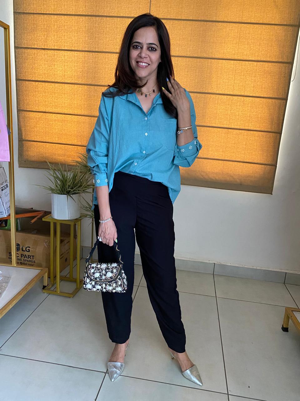 Cotton pearl shirt