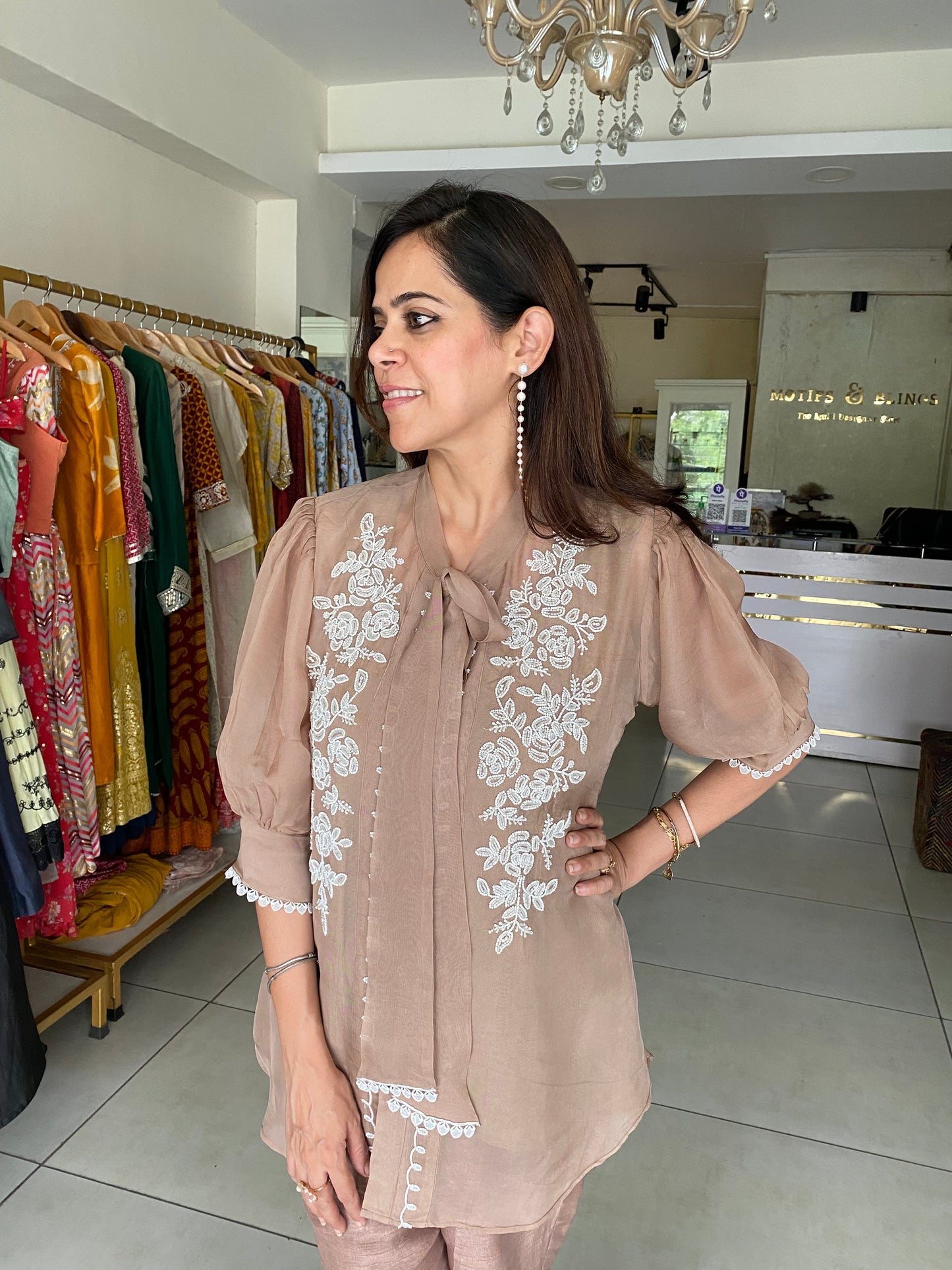 Organza Handwork top