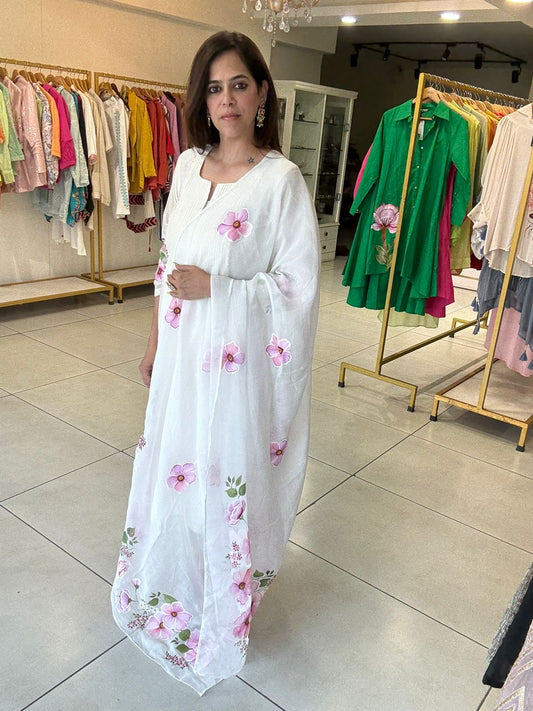 Chanderi Hand Paint Suit