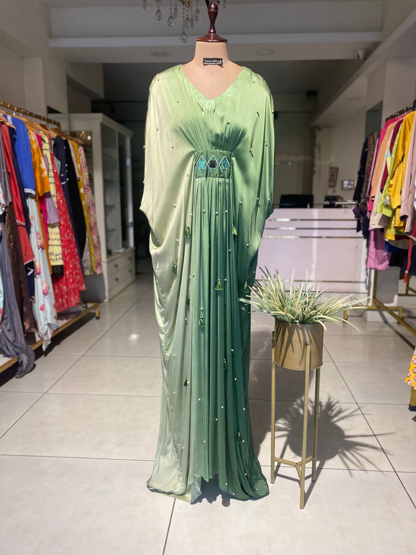 Ombre satin kaftan