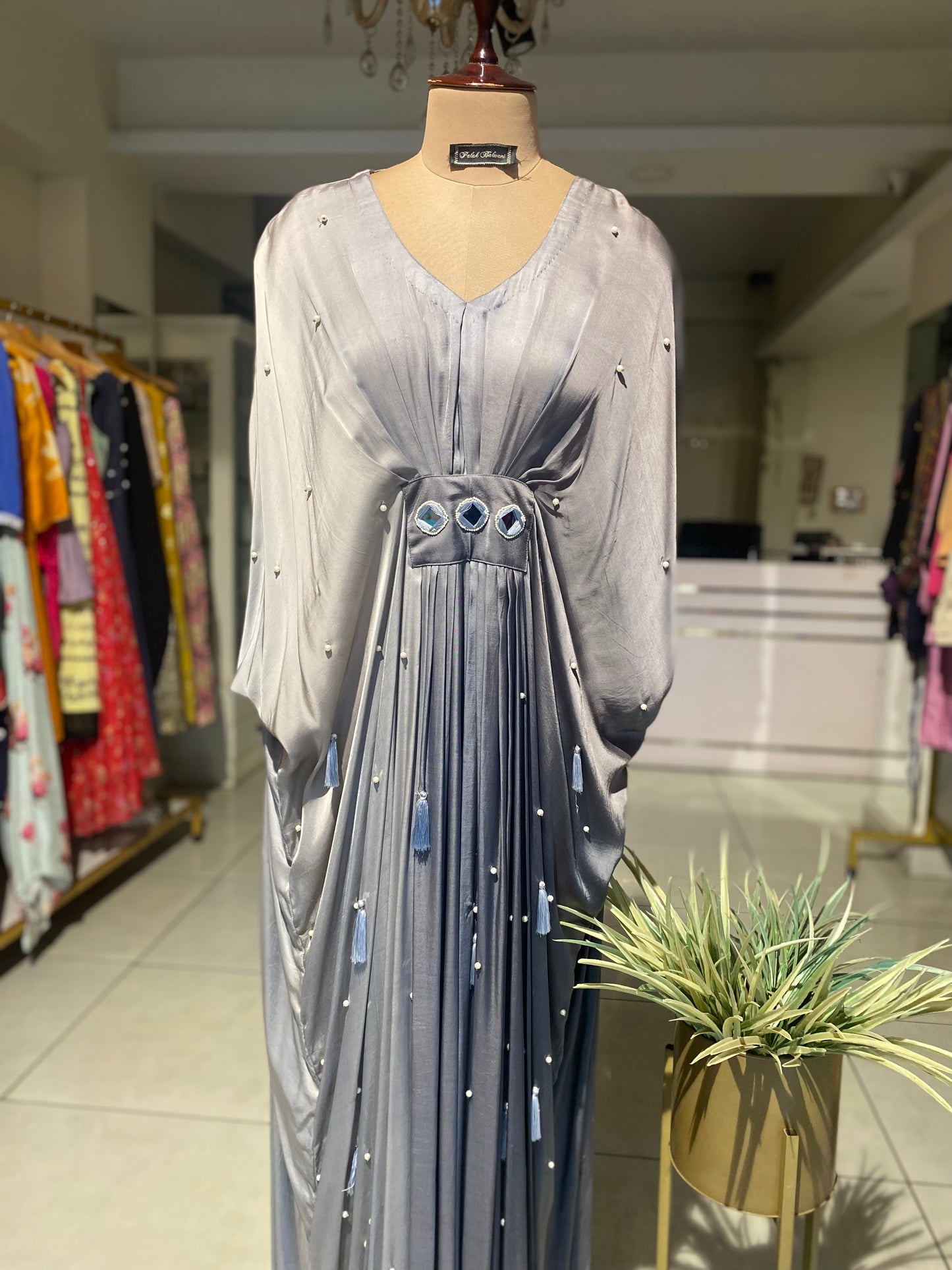 Ombre satin kaftan