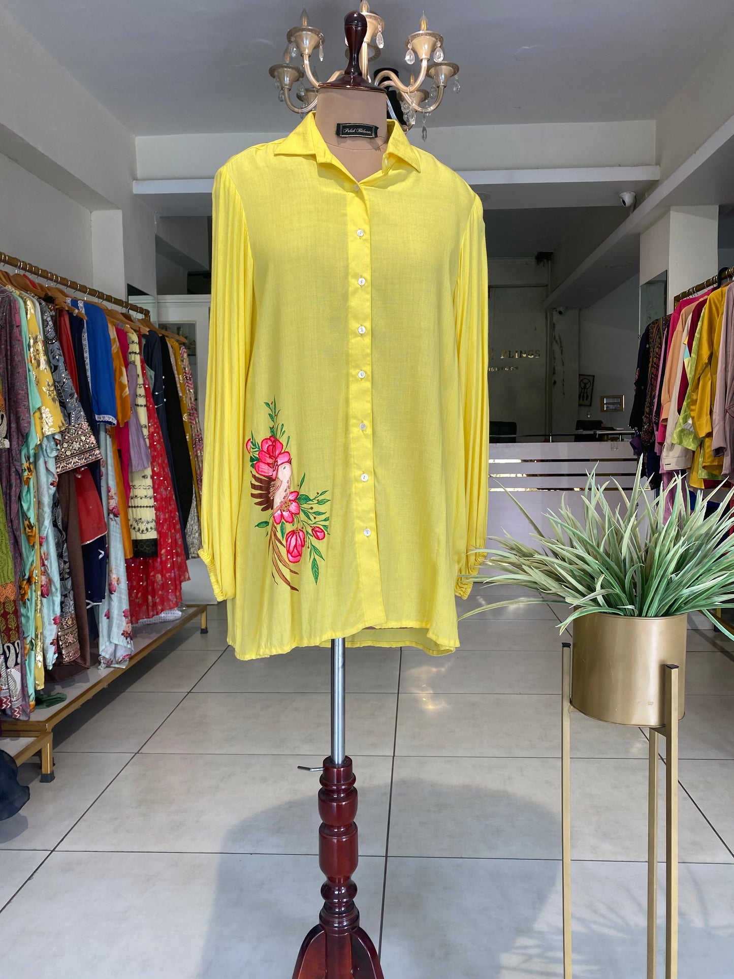 Rayon hand-painted shirt