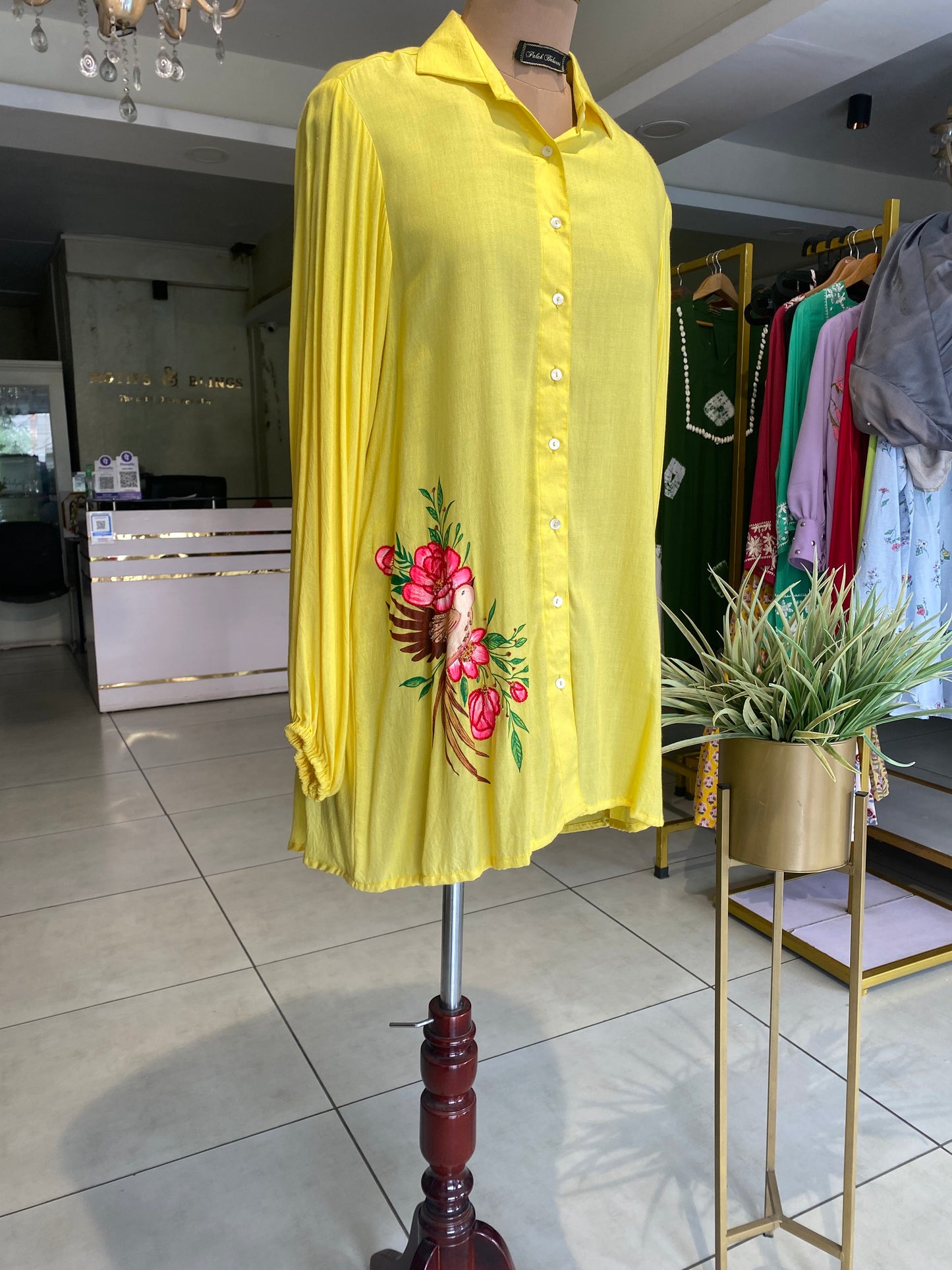 Rayon hand-painted shirt