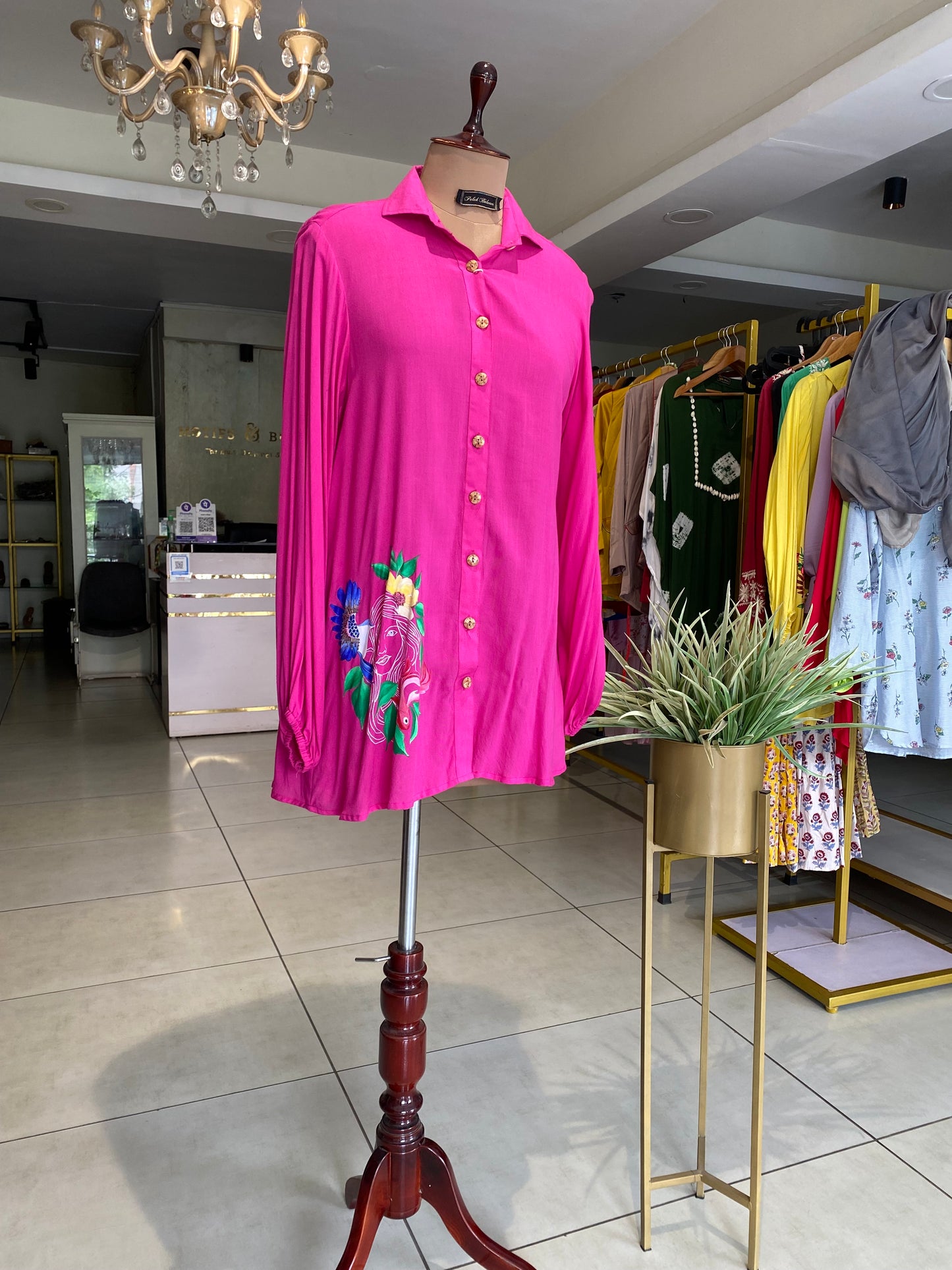 Rayon hand-painted shirt