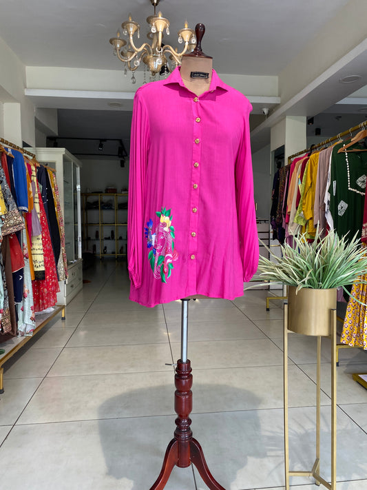 Rayon hand-painted shirt