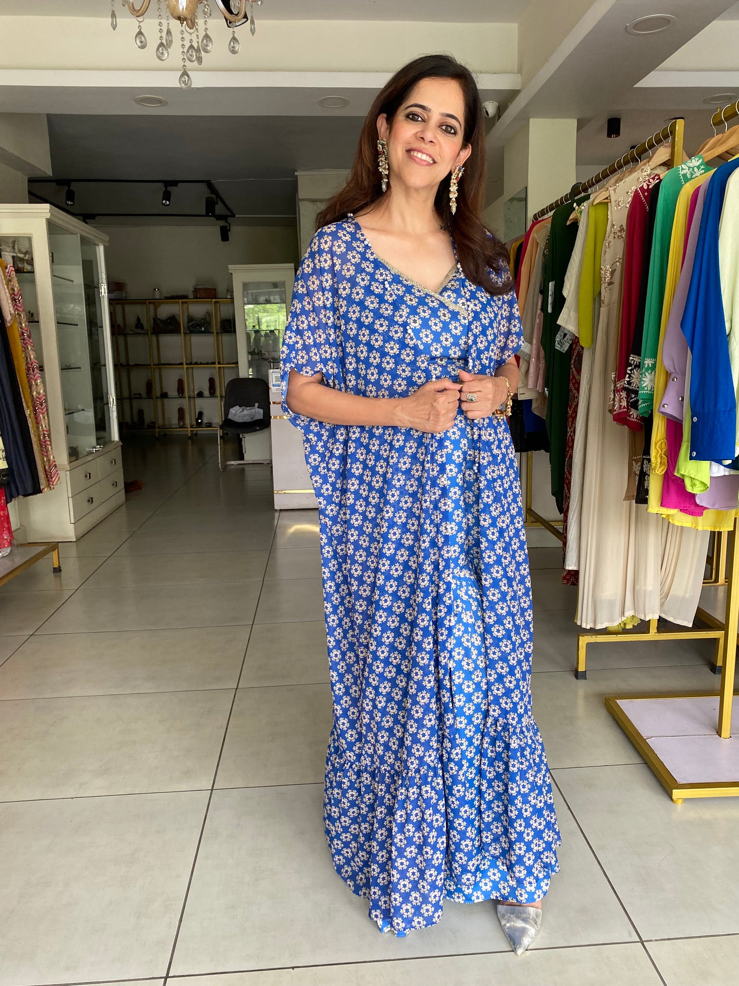 Printed garara shrug set