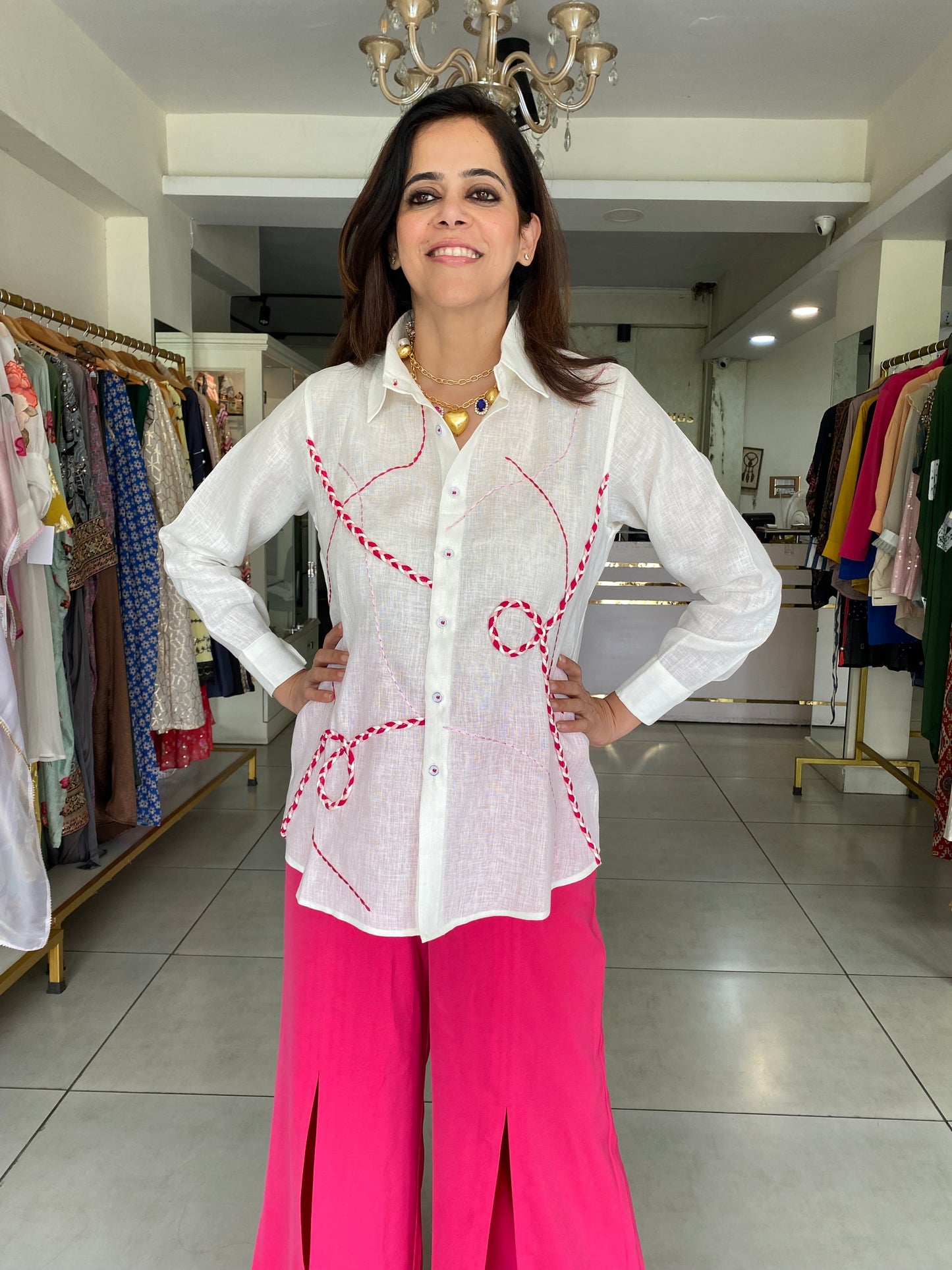 Linen embroidered shirt