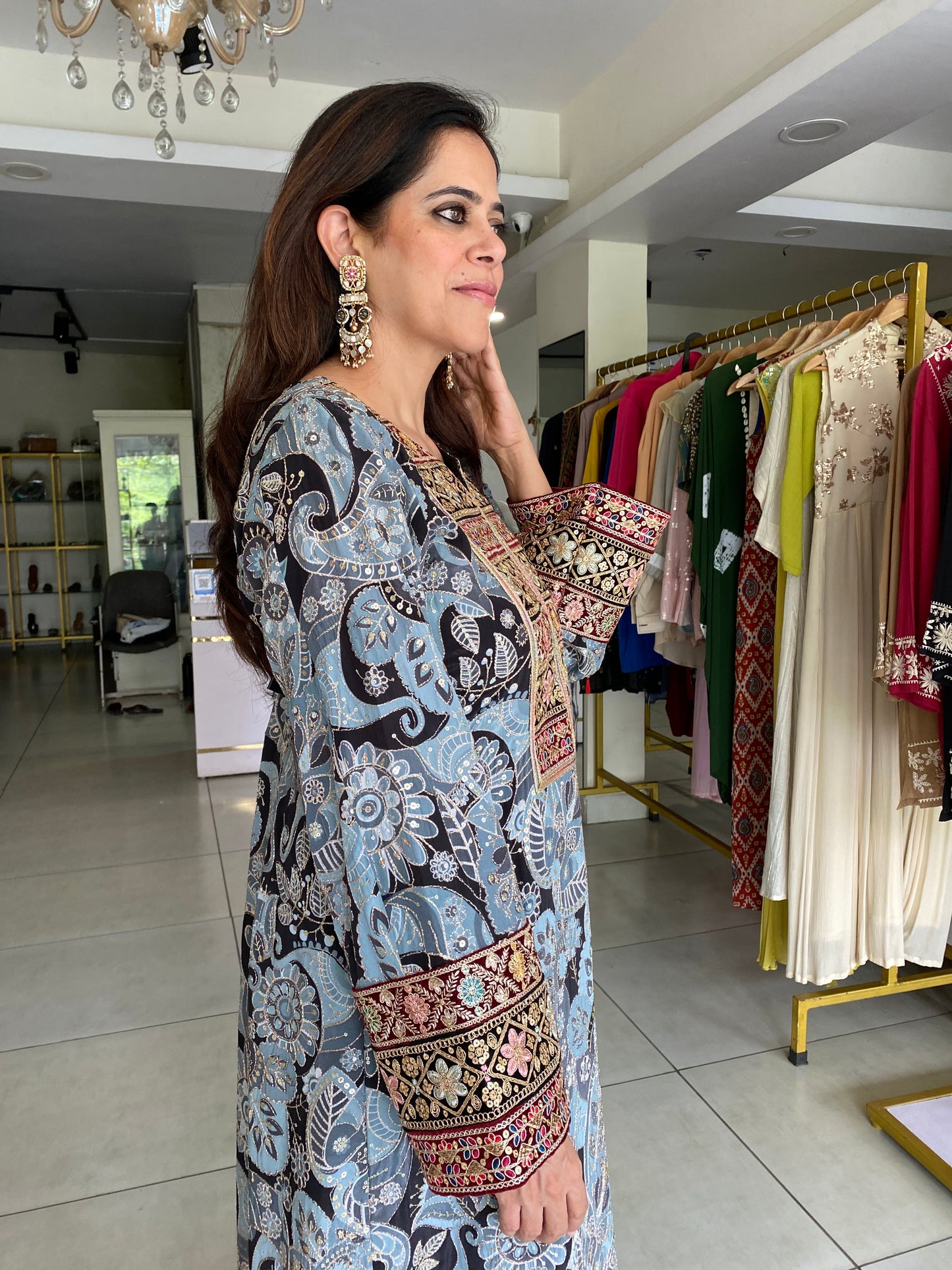 Mughal inspired heavy work kurta