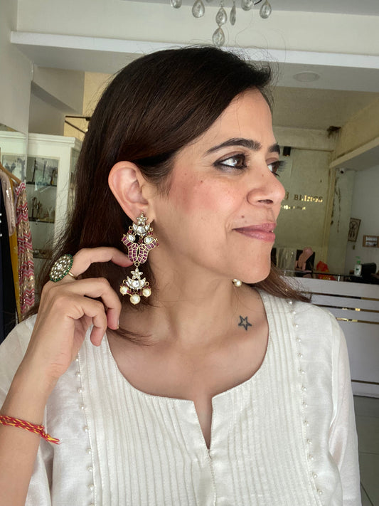 Antique Ruby earrings jadau