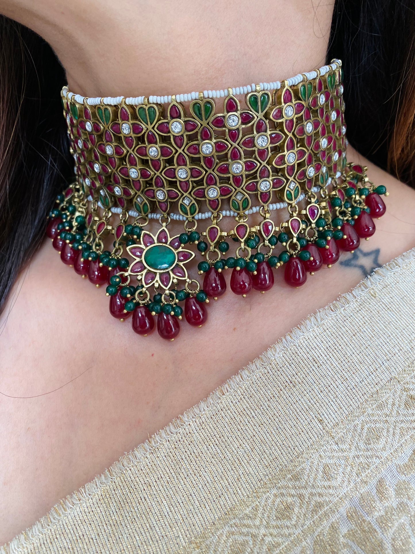 Royal Emerald Polki set