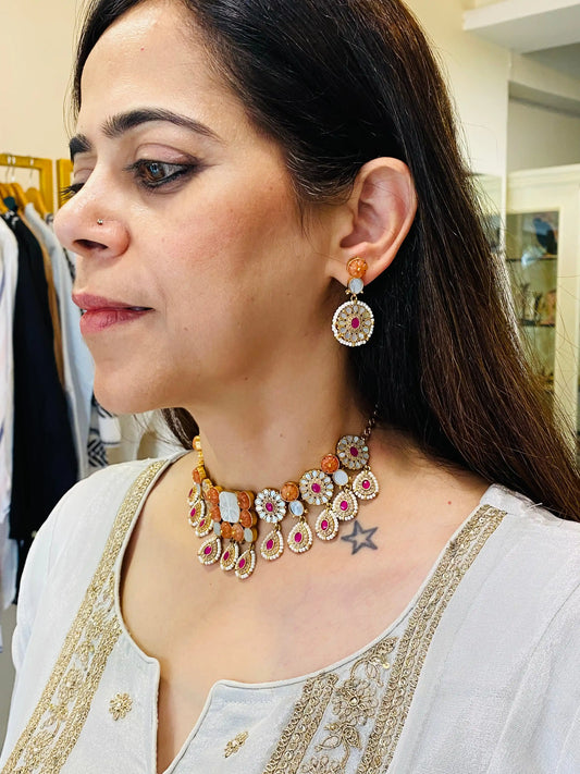 Gul noor polki choker set