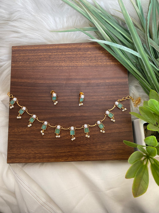Teal Stone Choker set