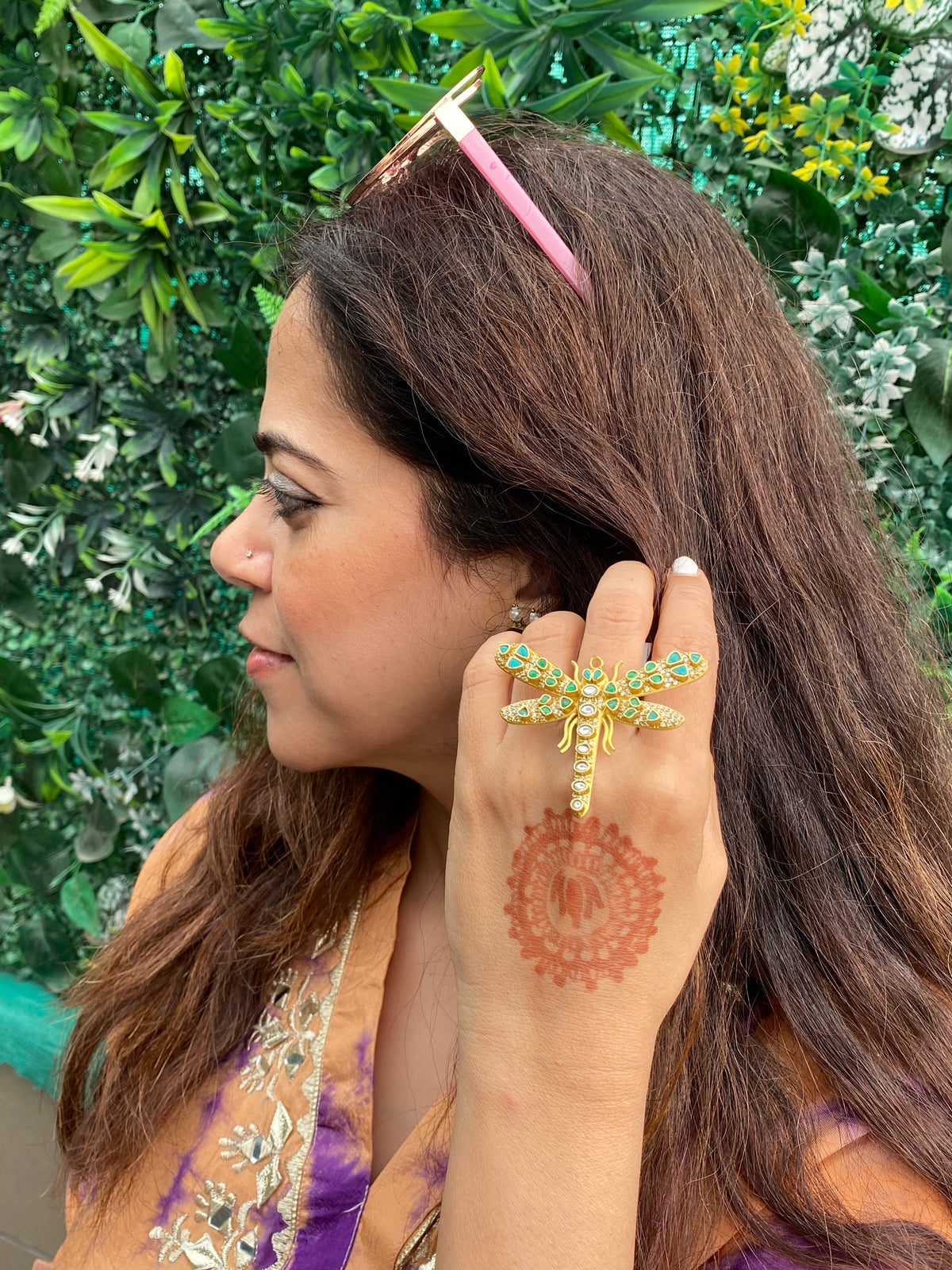 dragonfly statement ring