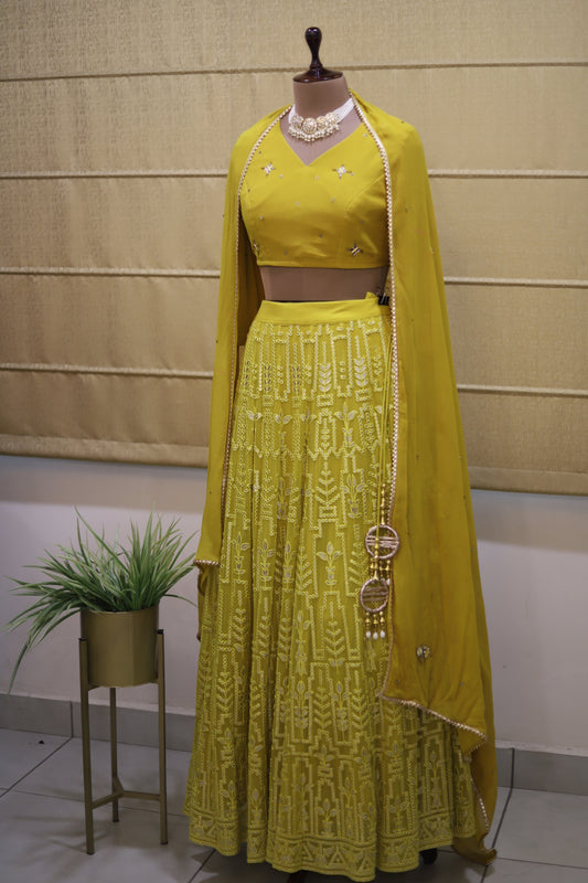 Mustard yellow lehenga