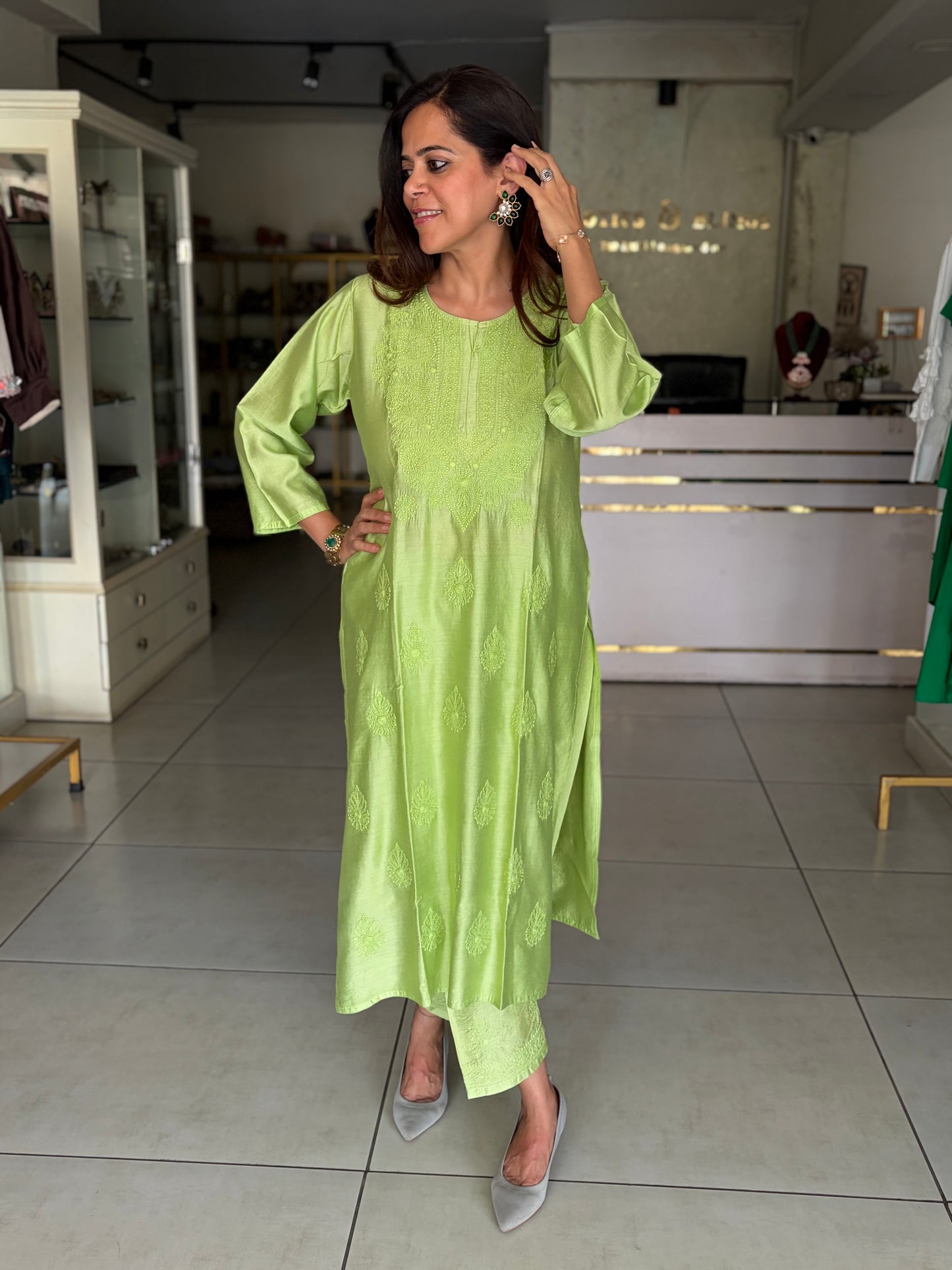 anaya chanderi set