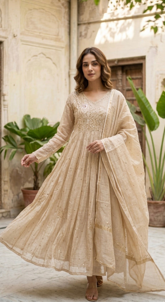 Mukesh work Angrakha suit