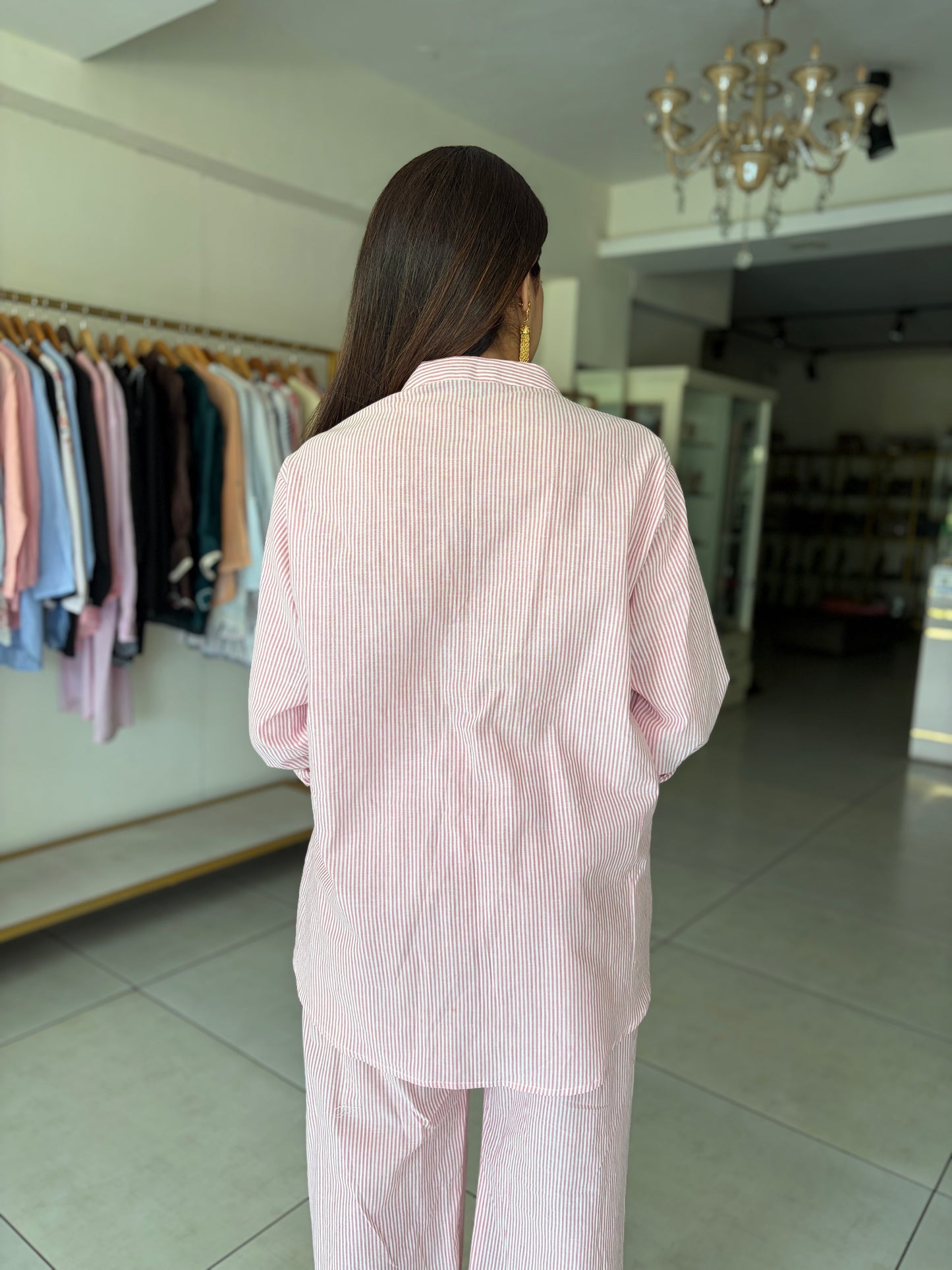 Pink stripe coord set