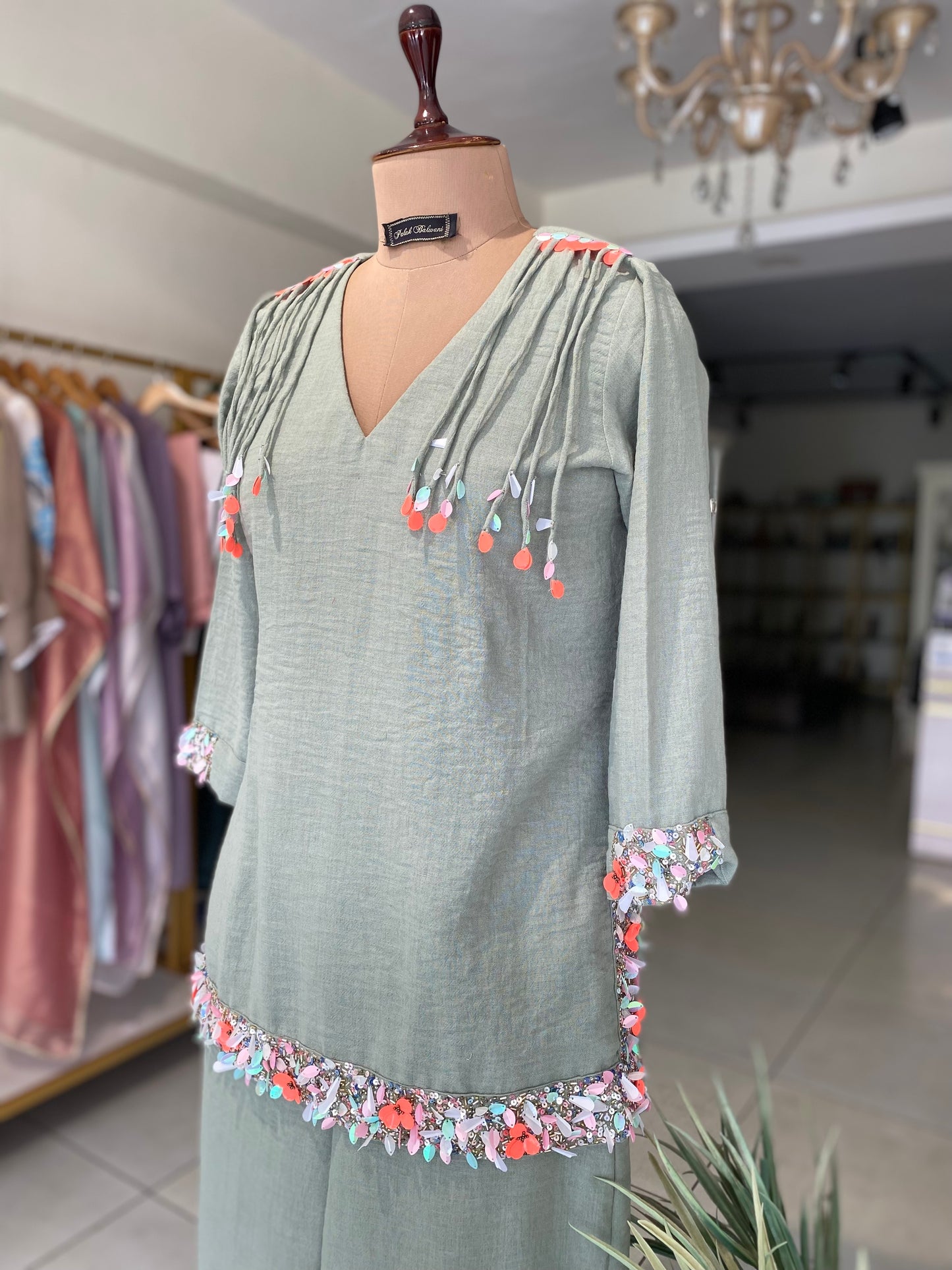 Beige Hand Work coordset