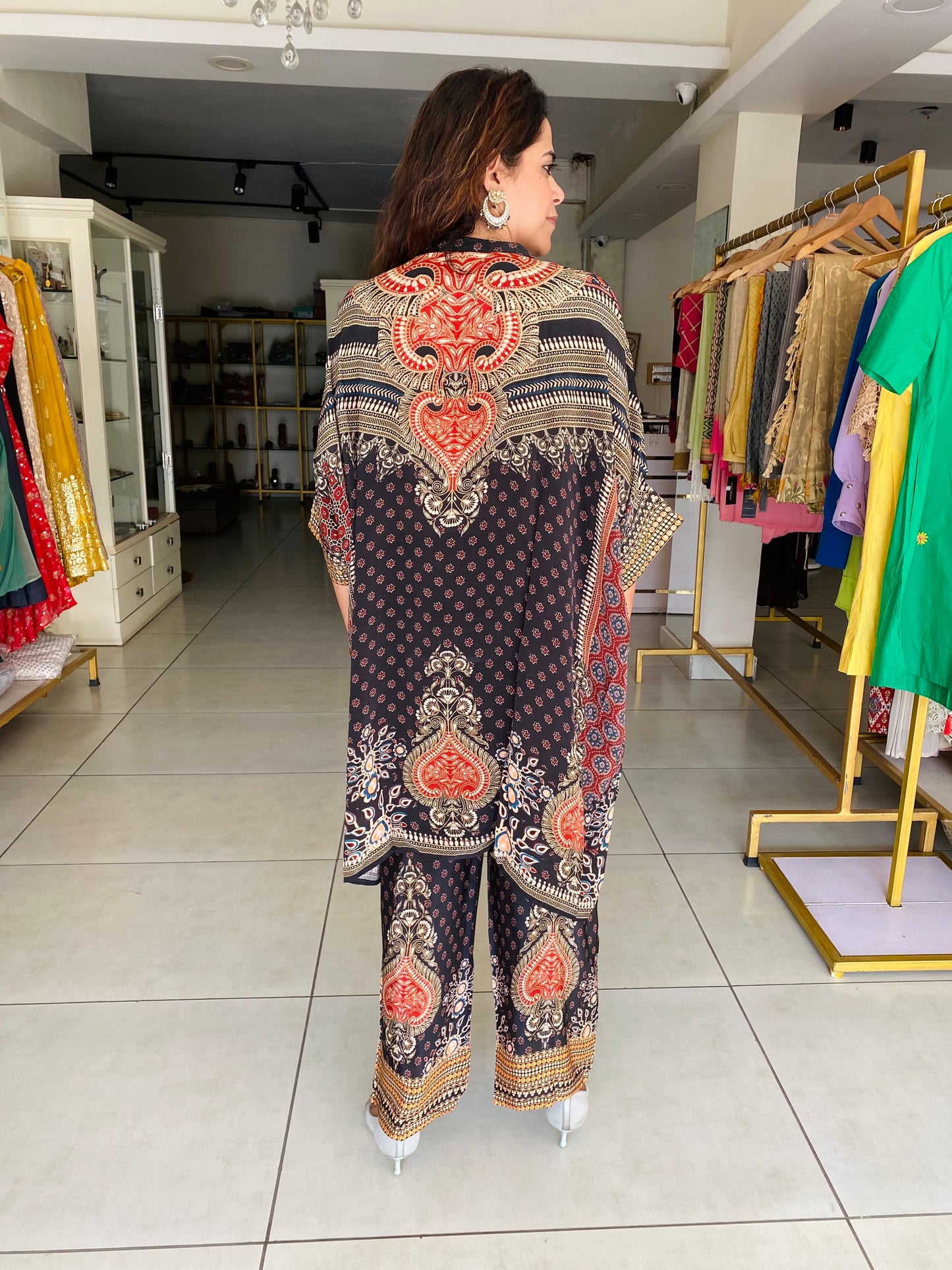Ajrak Kaftan Coord Set