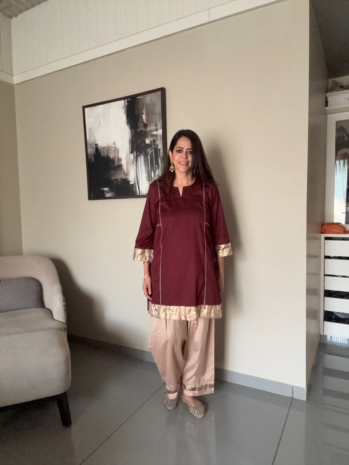 Gota kali kurta set
