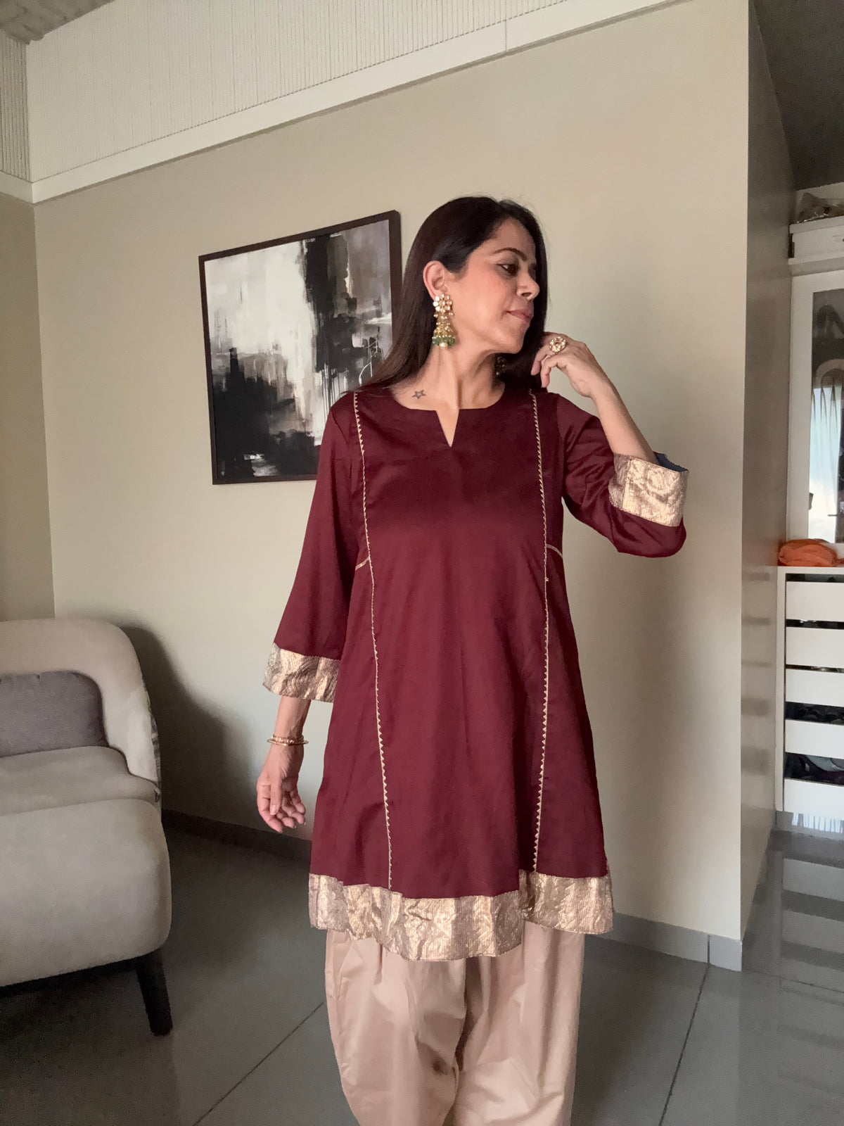 Gota kali kurta set