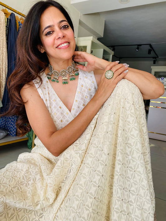 Precious stone necklace set