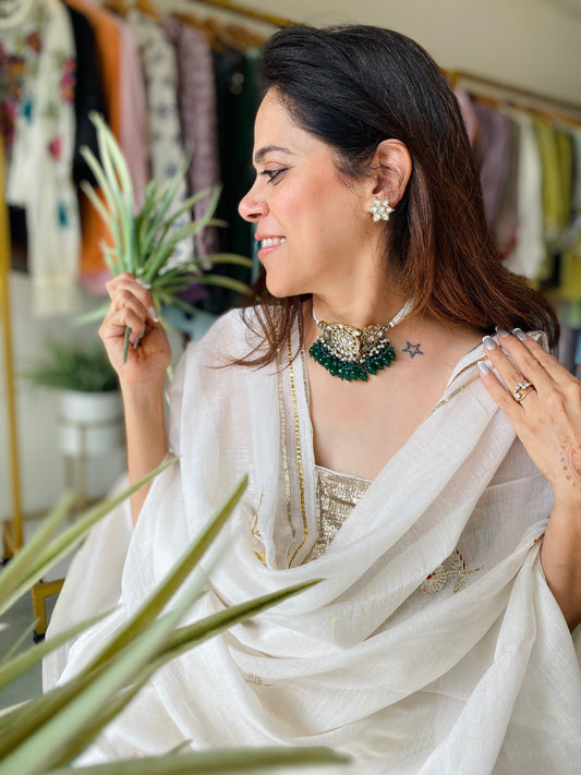 Emerald Grace Polki Choker