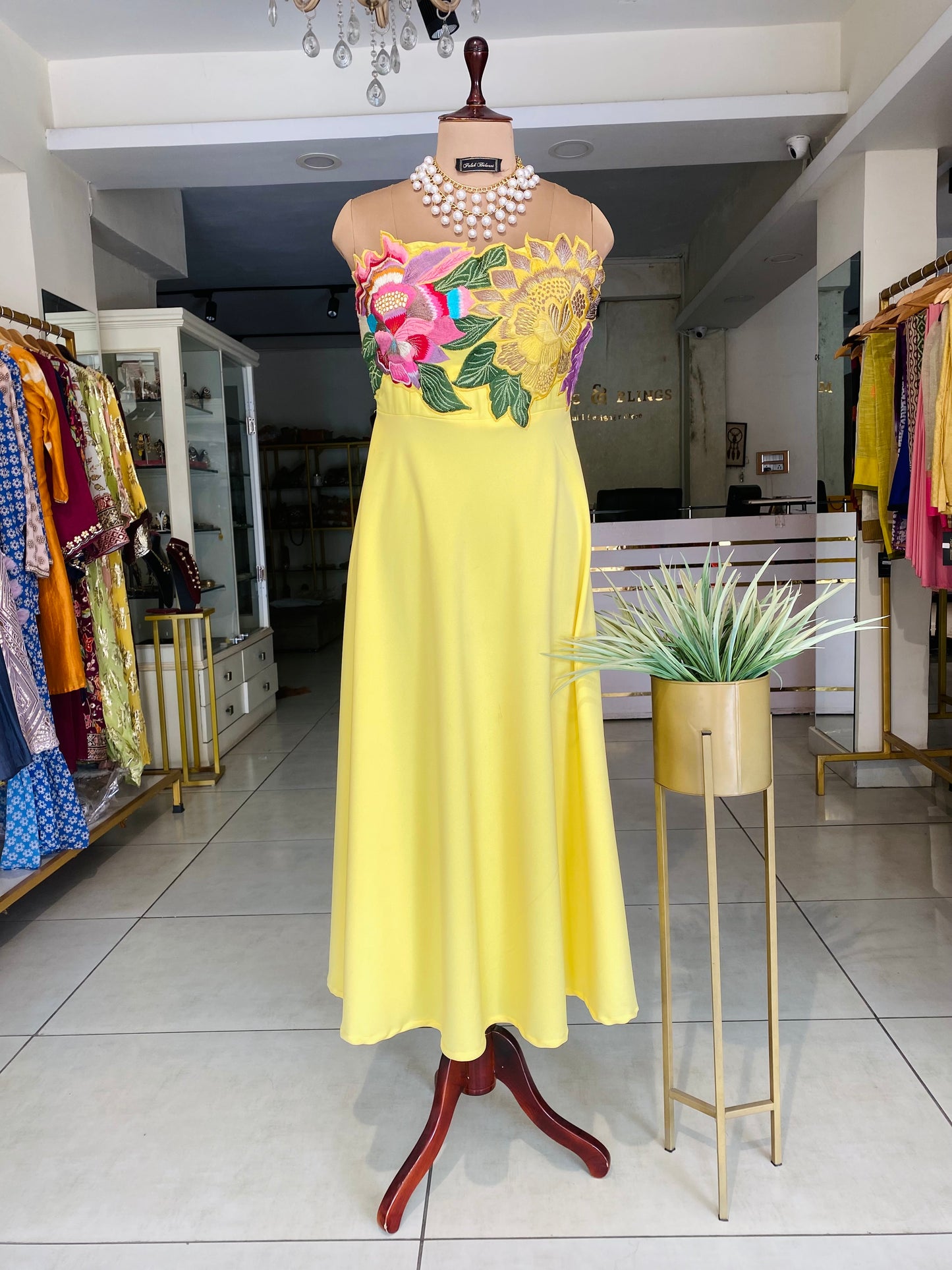 Blush garden A line dress
