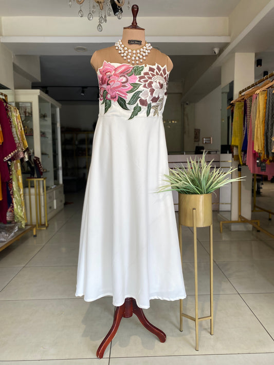 Blush garden A line dress