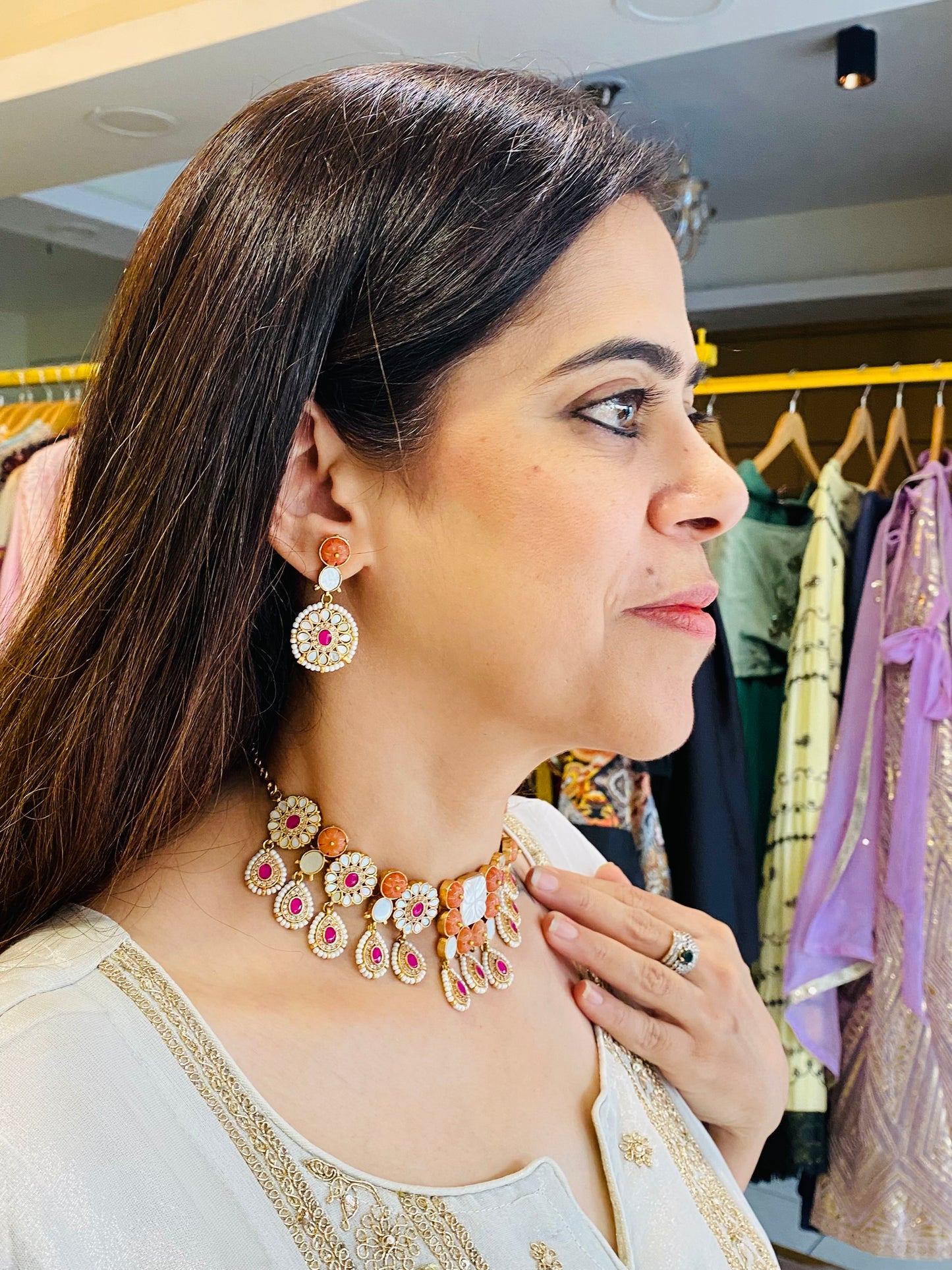Gul noor polki choker set