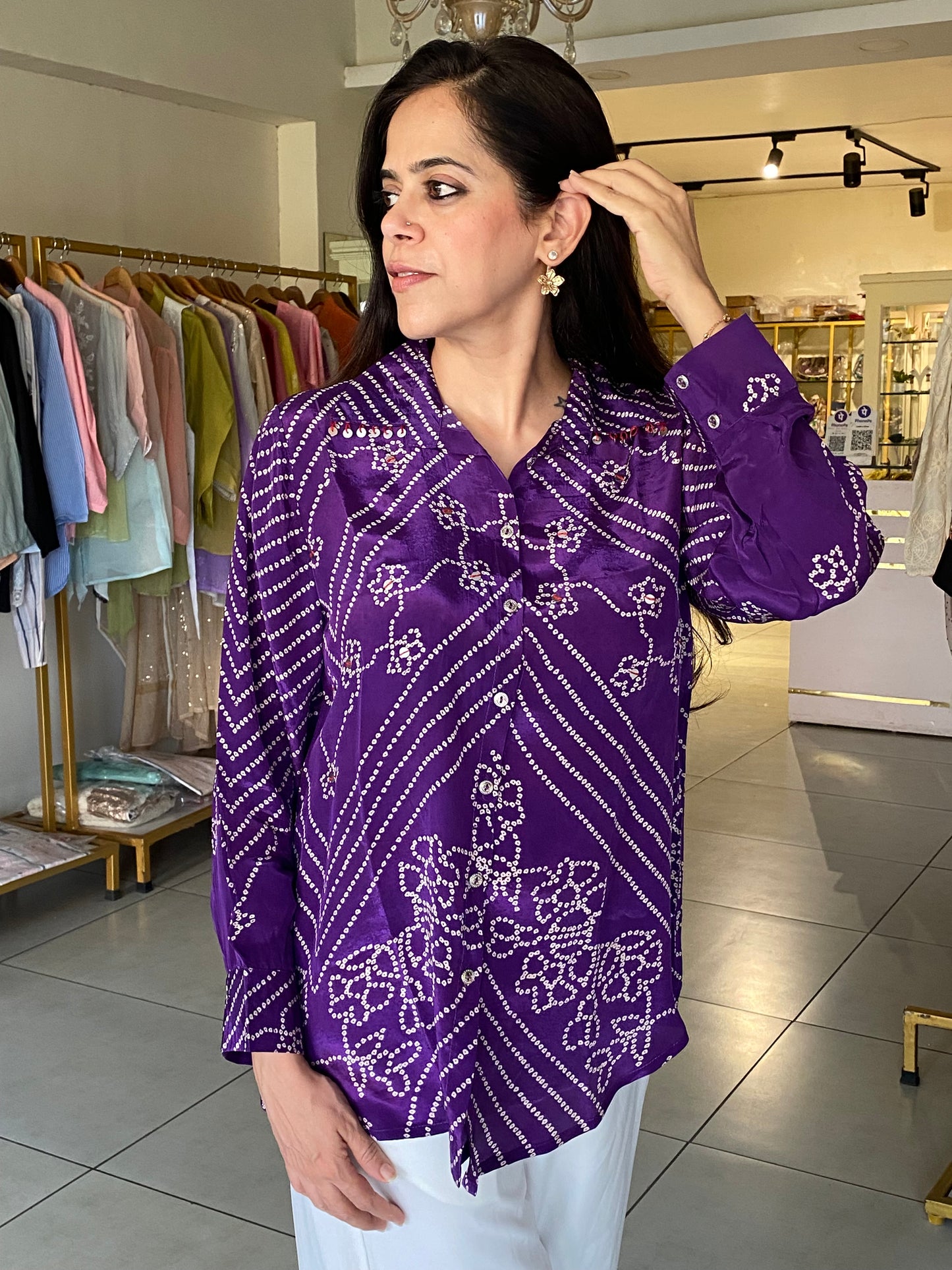 amethyst bandhani shirt