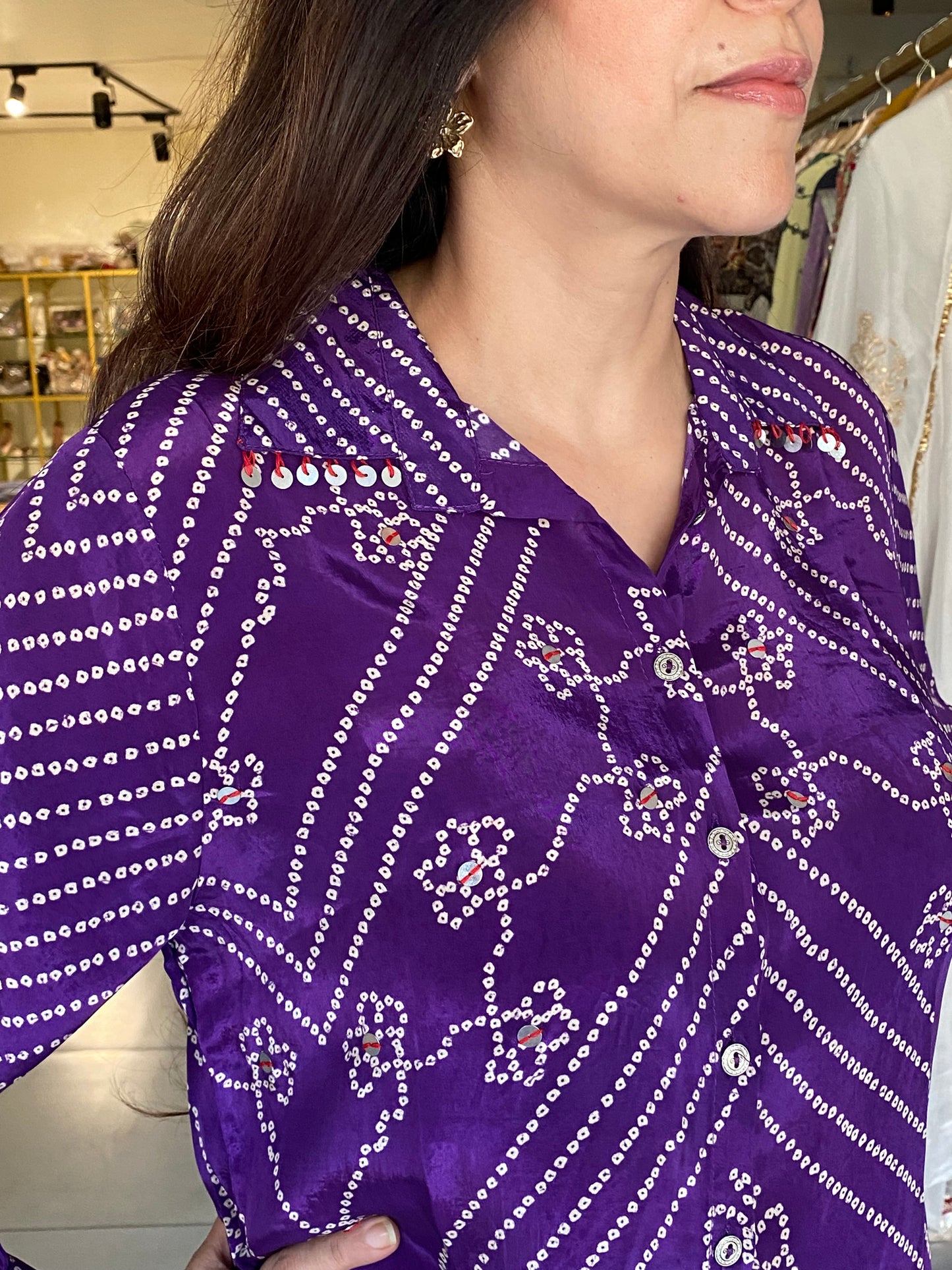 amethyst bandhani shirt