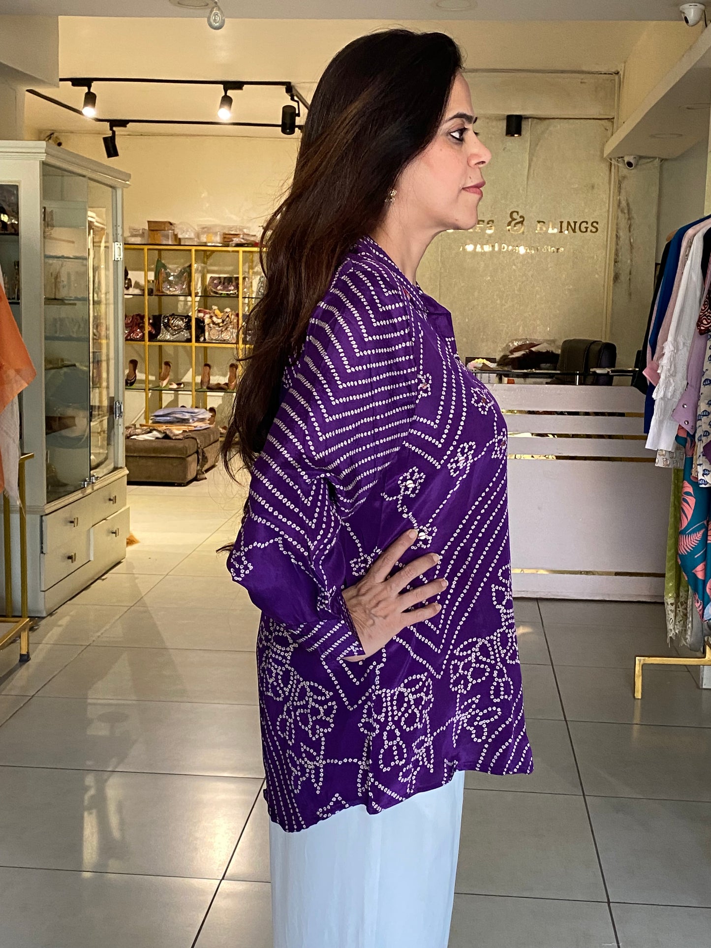 amethyst bandhani shirt