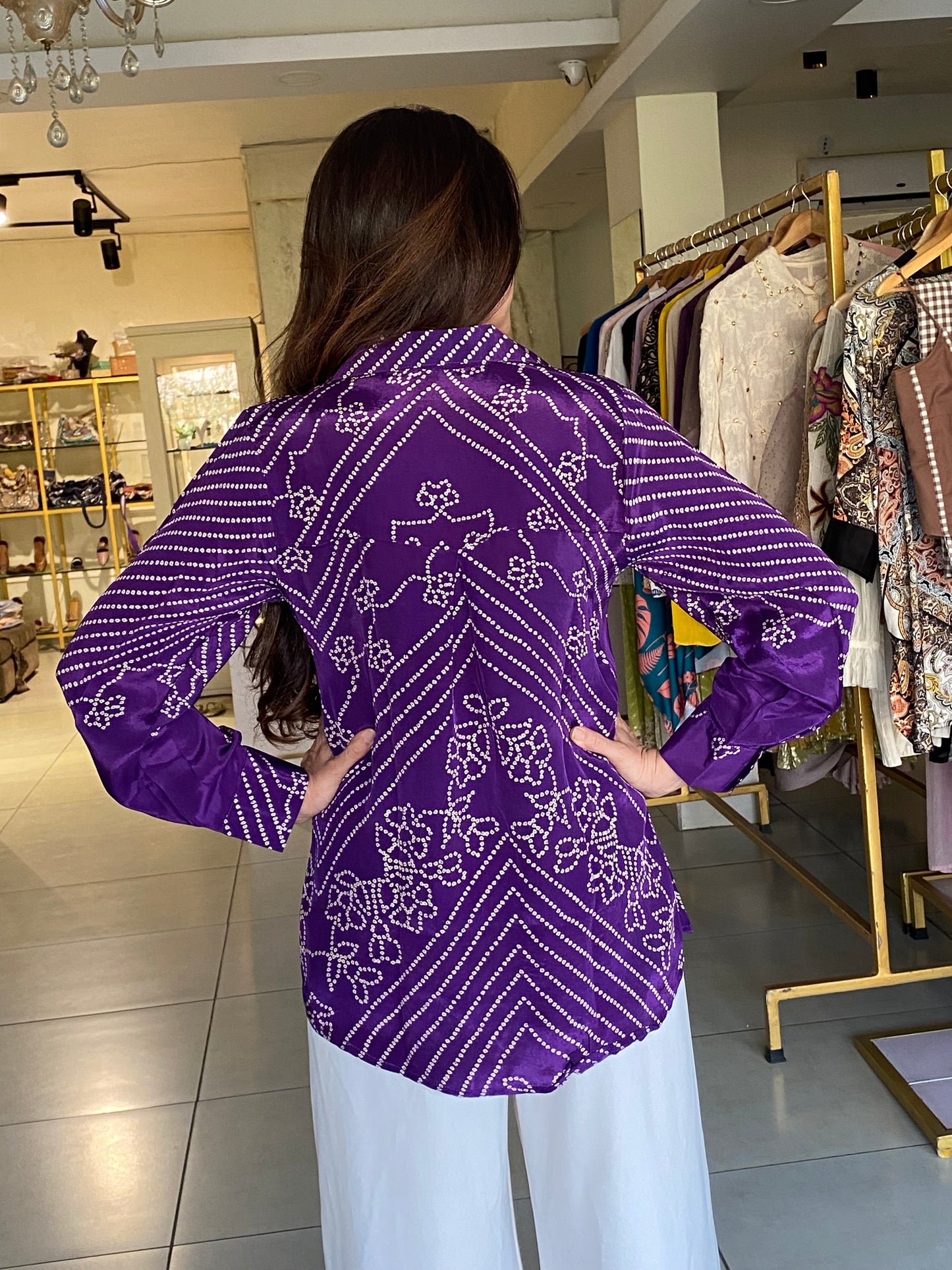 amethyst bandhani shirt