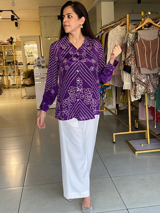 amethyst bandhani shirt