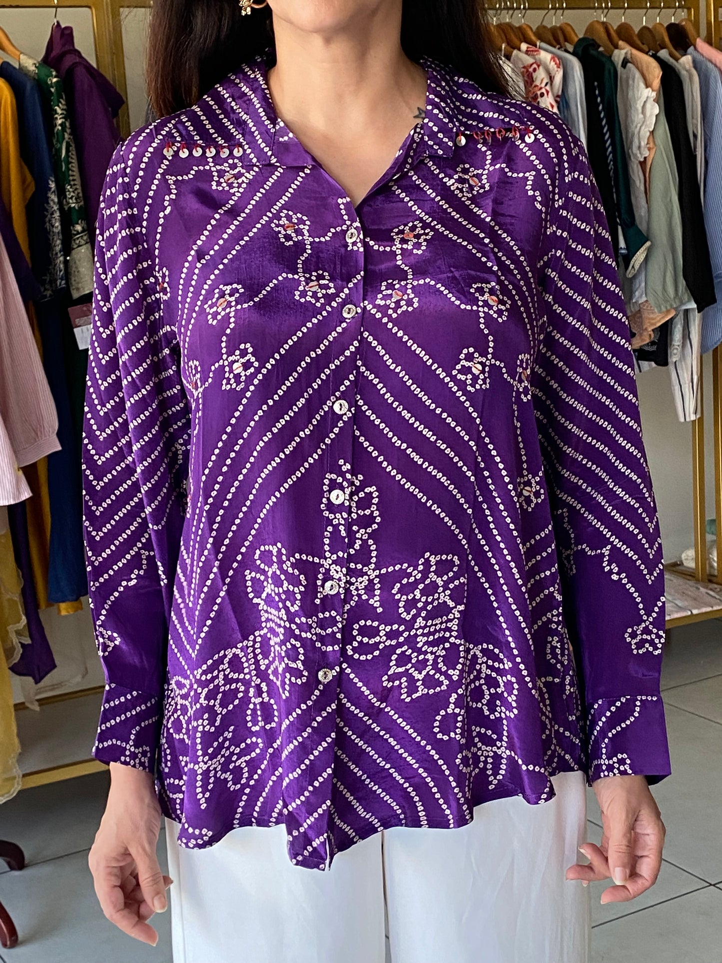 amethyst bandhani shirt