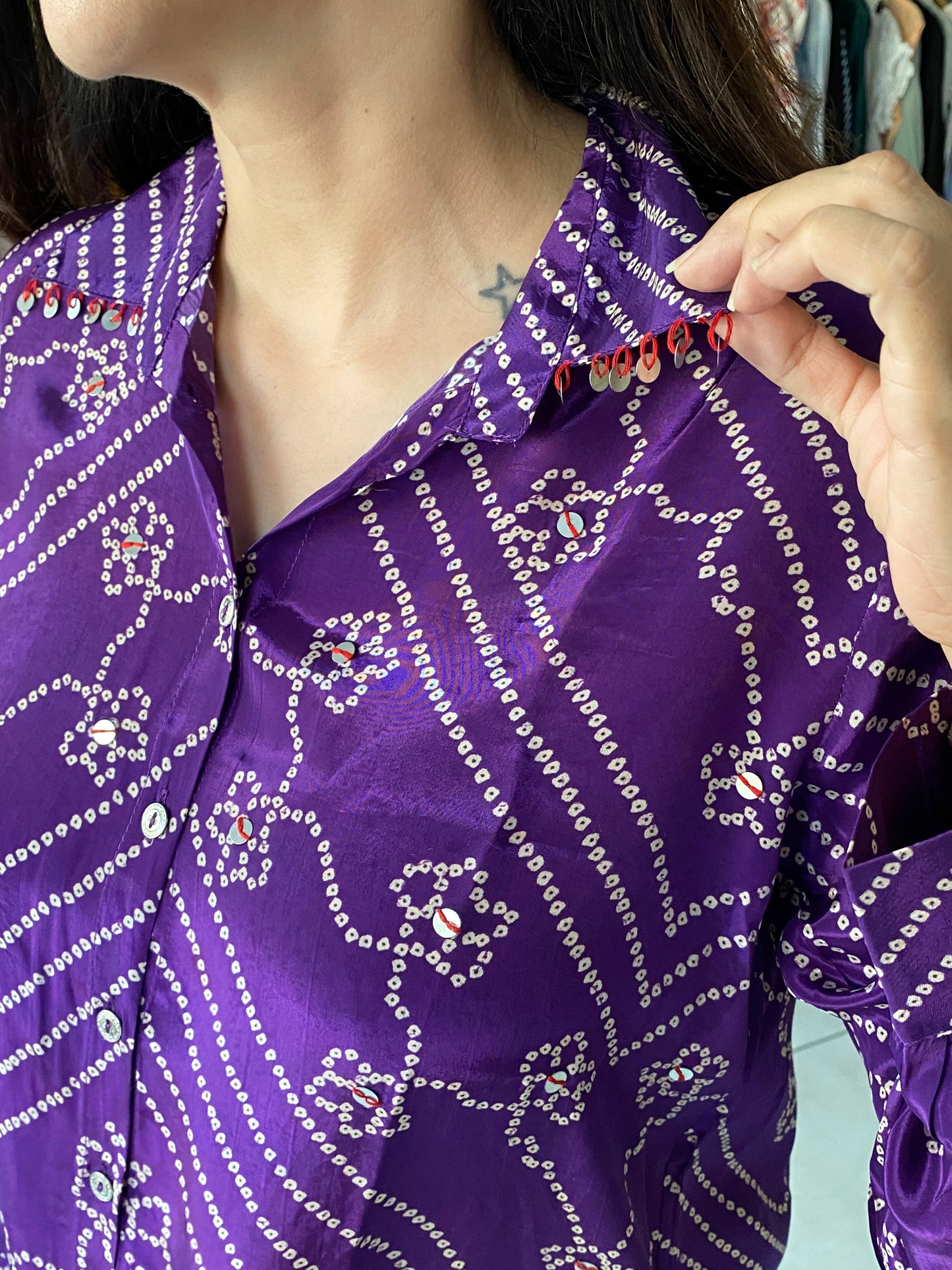 amethyst bandhani shirt