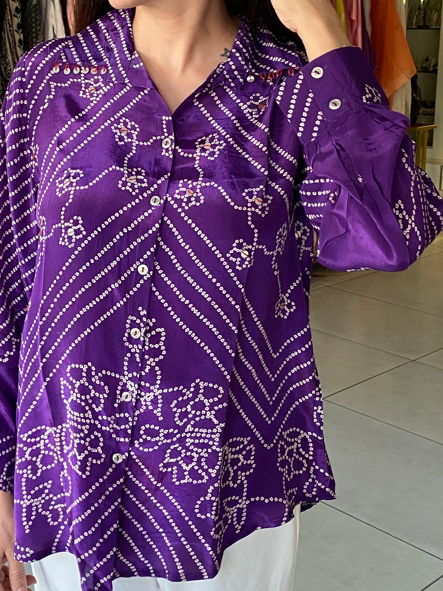 amethyst bandhani shirt