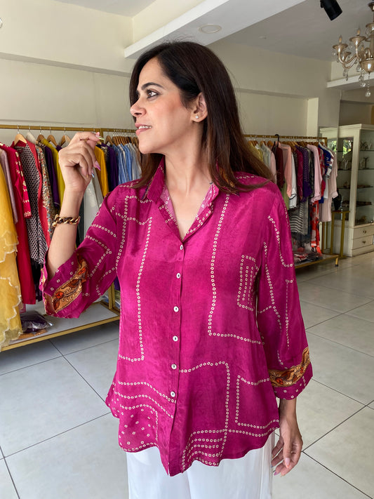 Bandhani kalamkari Shirts