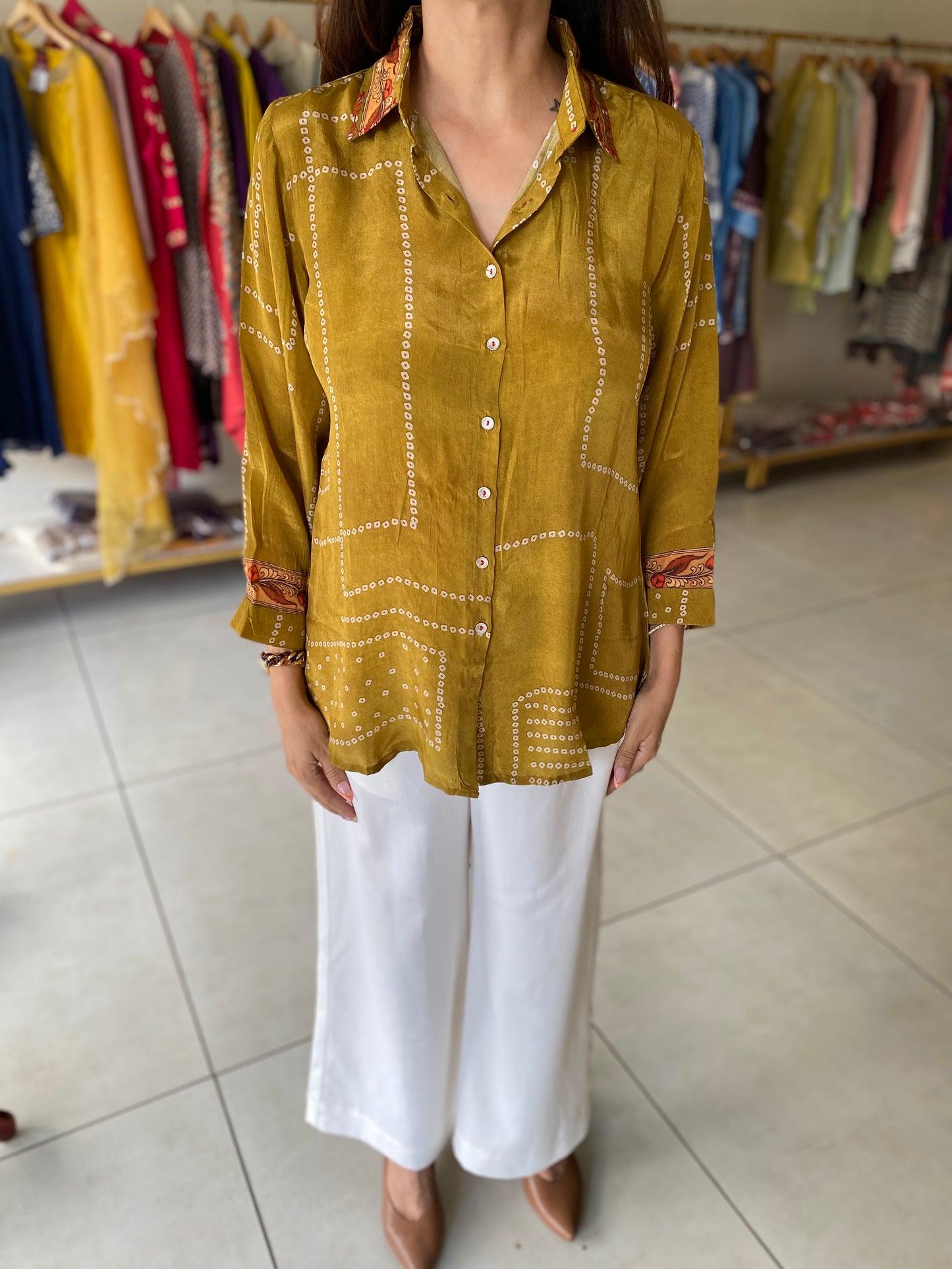 Bandhani kalamkari Shirts