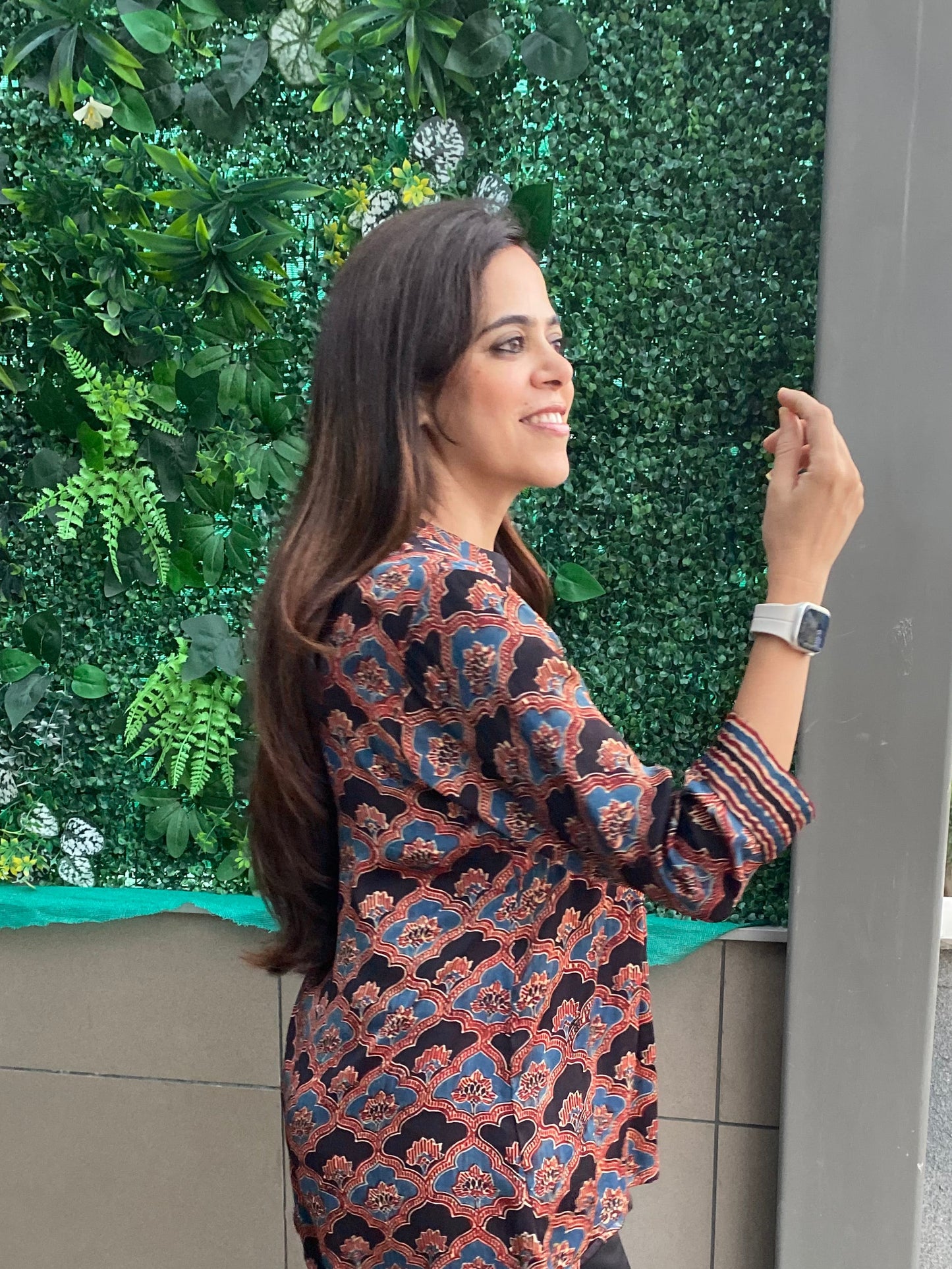 Ajrak tapestry peplum