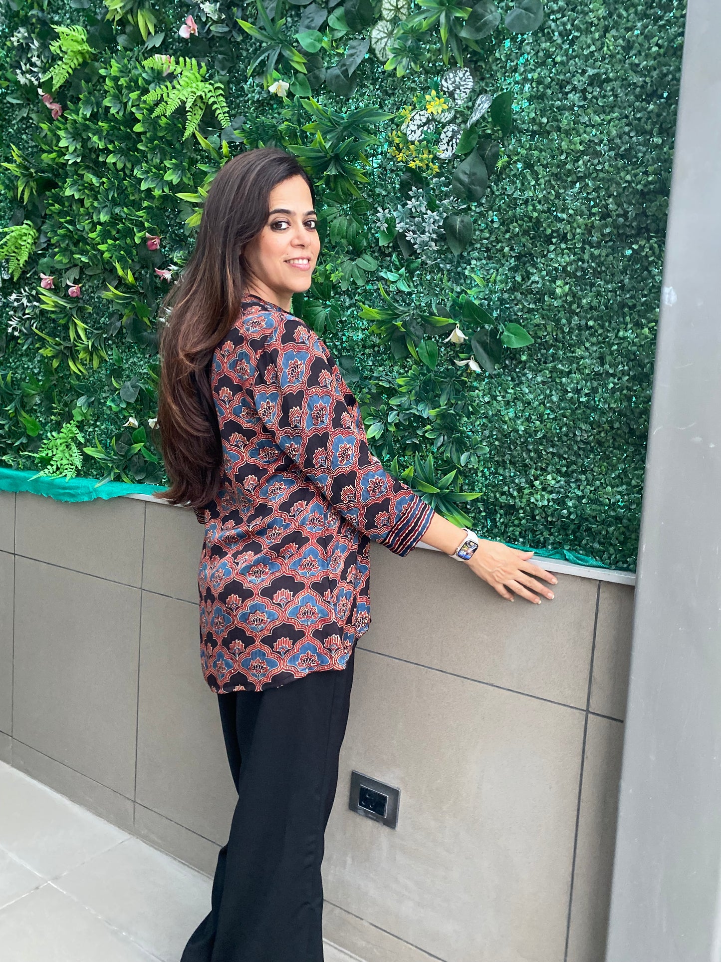 Ajrak tapestry peplum
