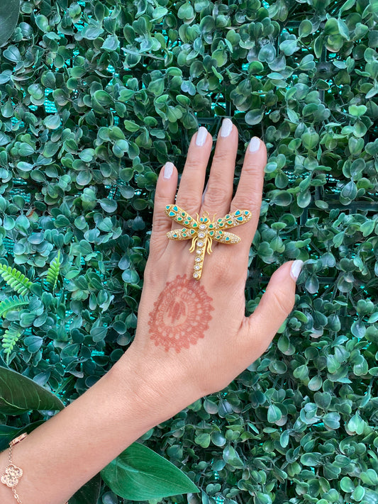 dragonfly statement ring